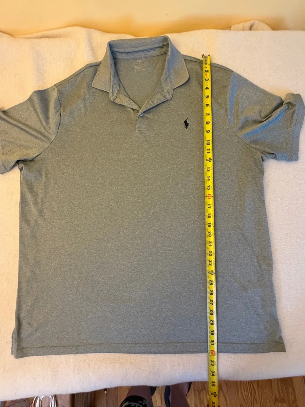 Polo Ralph Lauren Performance Polo Shirt Mens XXL Gray Stretch Short Sleeve Golf
